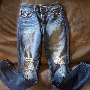 BKE Distressed Skinny Jeans in Blue